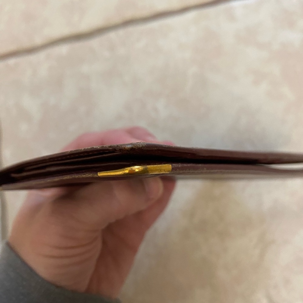 Vintage Cartier Check Organizer Bi-Fold Wallet, Burgundy Leather - Picture 4 of 14